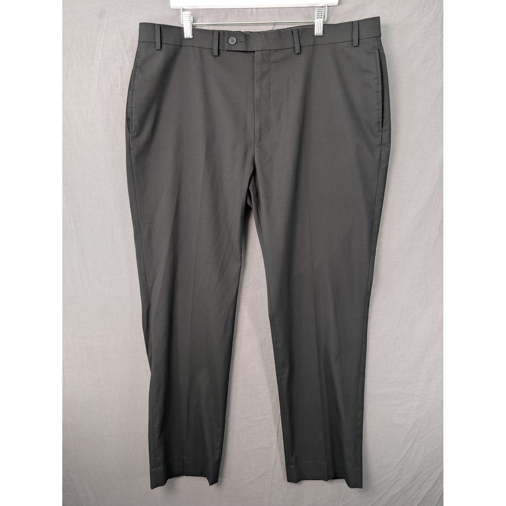 Calvin Klein Mens Dress Pants Black Flat Front Straight Leg 40W x 32L